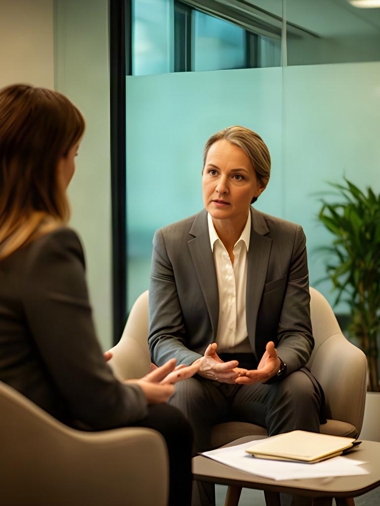 Manager listening to an employee during a private workplace discussion