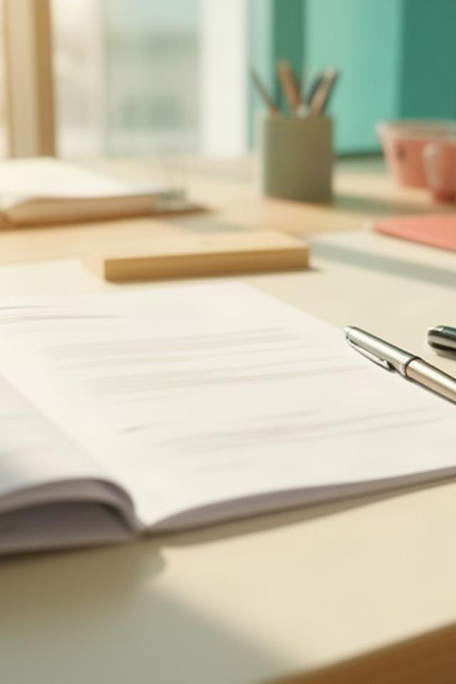 Open legal document beside a pen on a sunlit Queensland office desk