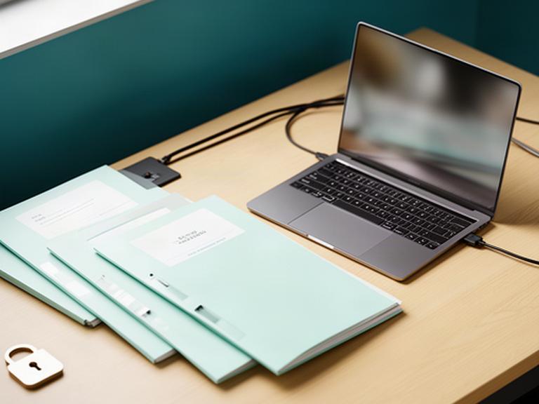 Organised personnel folders beside a laptop on a secure office desk